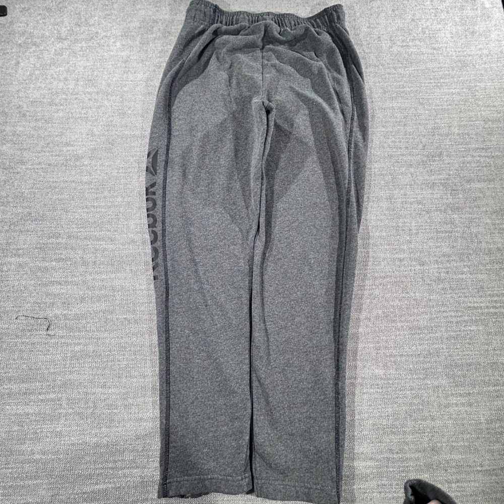 Reebok Sweatpants Mens Medium Gray Excellent Ankle Zip Heather Athletic Joggers